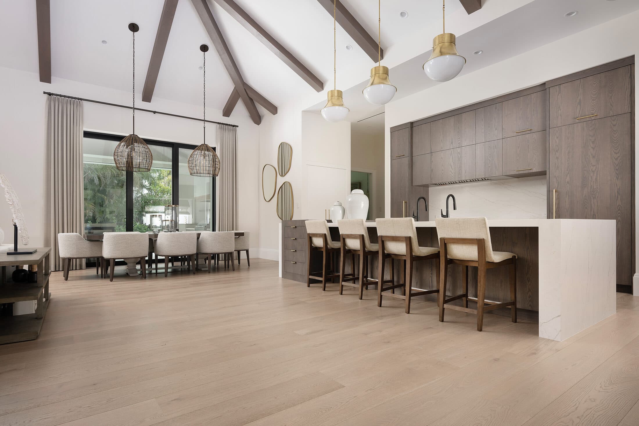 Bright Moorings kitchen with wide-plank hardwood flooring
