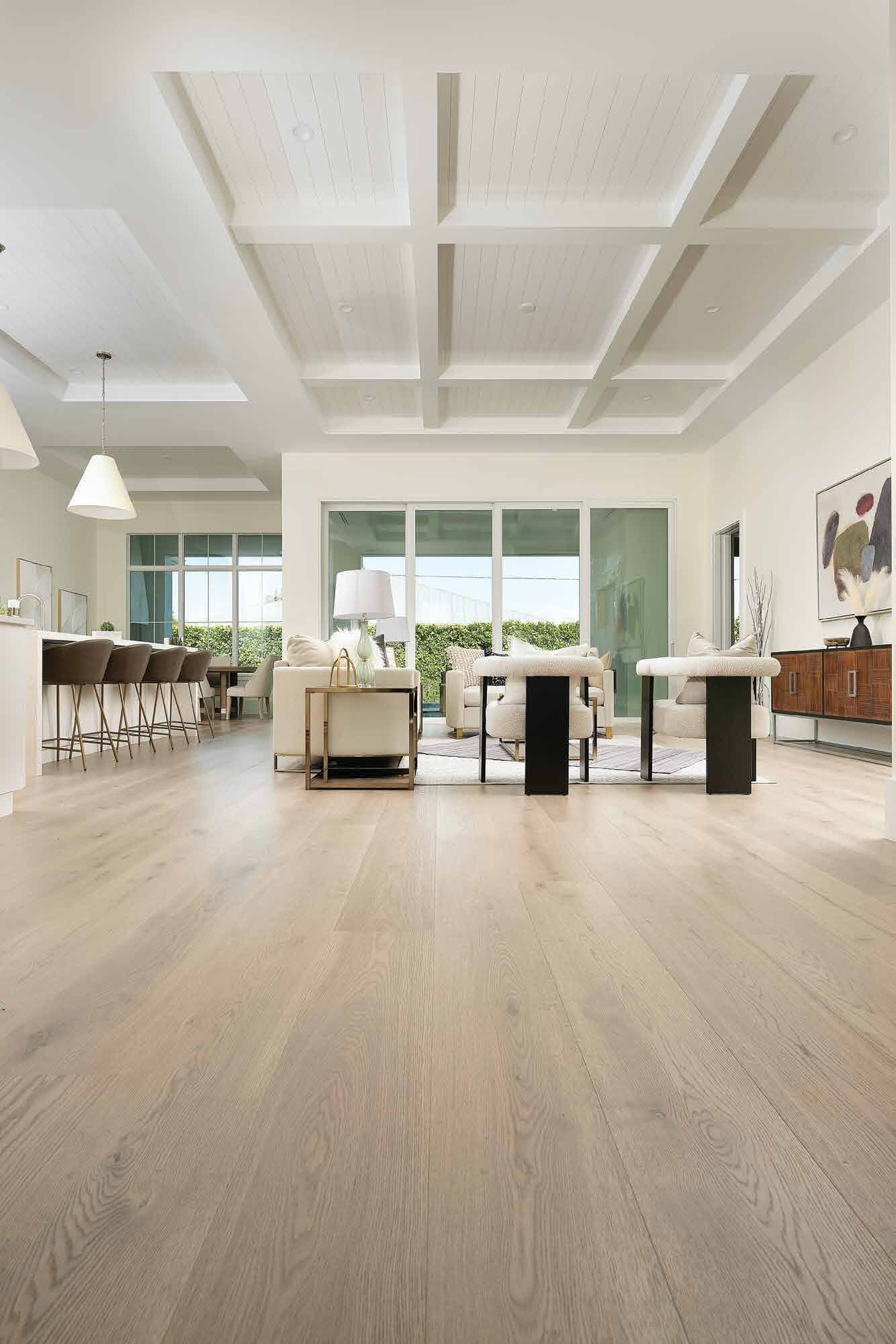 A sun-filled Naples great room floored in RIVA European white oak