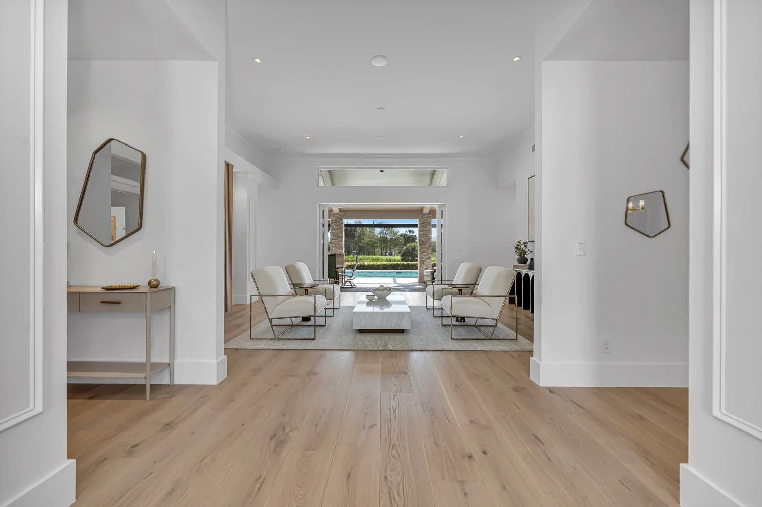 Florida home interior with wide-plank hardwood flooring