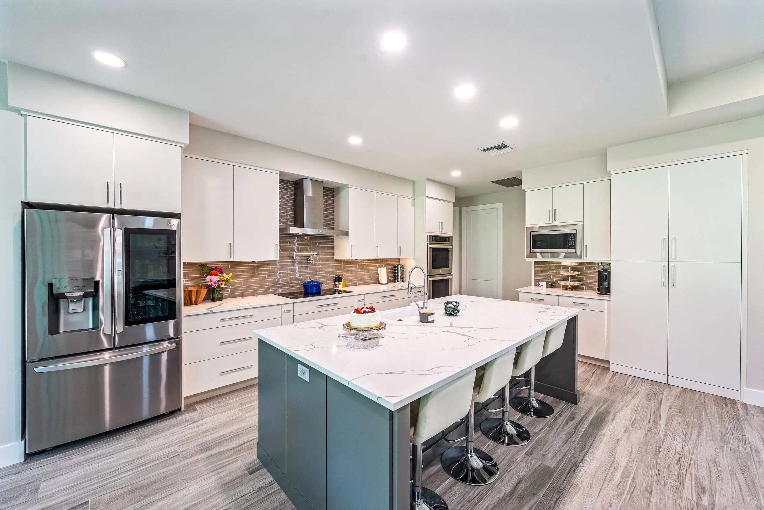 Old Naples historic cottage interior with engineered hardwood