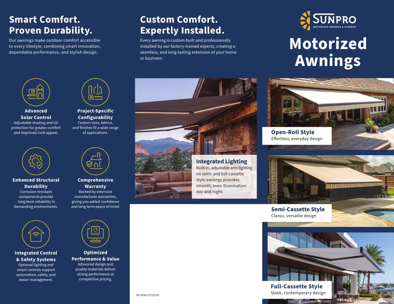SunPro motorized awnings brochure cover