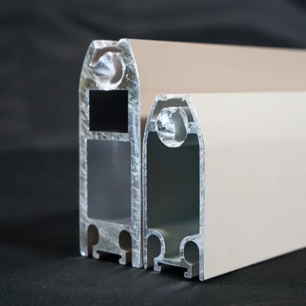 Close view of two SunPro screen bottom-bar profiles