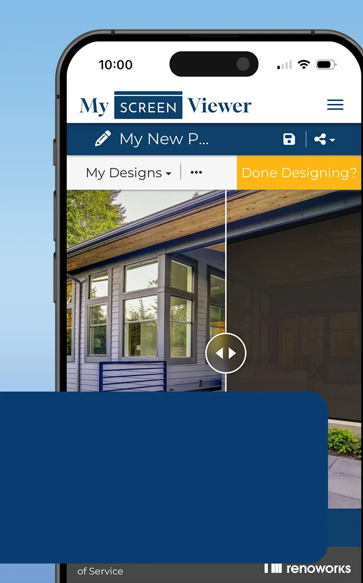 My Screen Viewer shown on a phone with a before-and-after screen preview